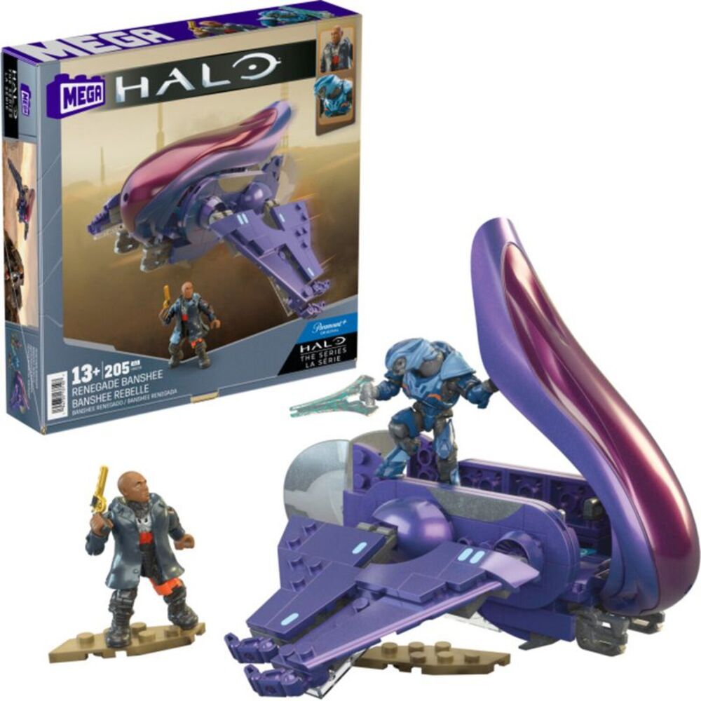 MEGA BLOKS - HALO Renegade Banshee Vehicle, 205 Piece Buiding Toy Set with 2